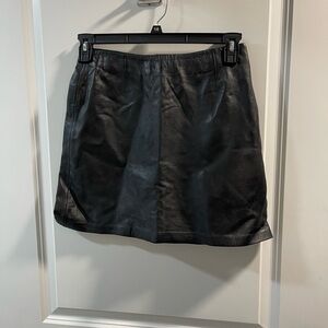 Cache Black Mini Skirt 💯 Leather Size 6